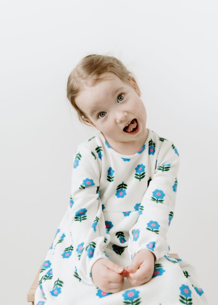 Winnipeg toddler studio portrait looking at camera