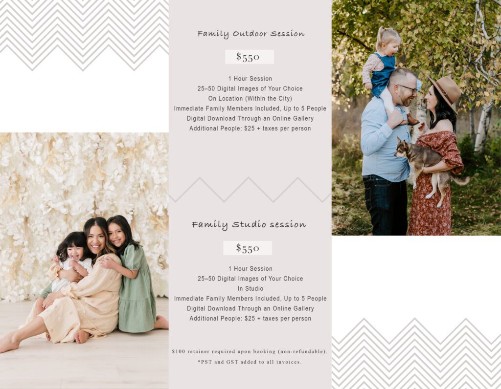 Family indoor/outdoor photography session in Winnipeg