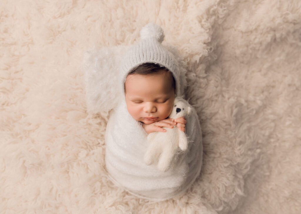 Neutral newborn photography session
