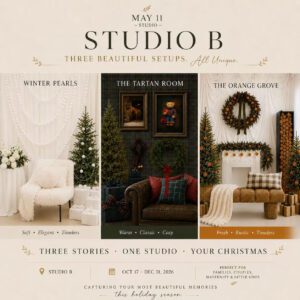 Six unique Christmas setups for 2026 Christmas mini sessions Winnipeg